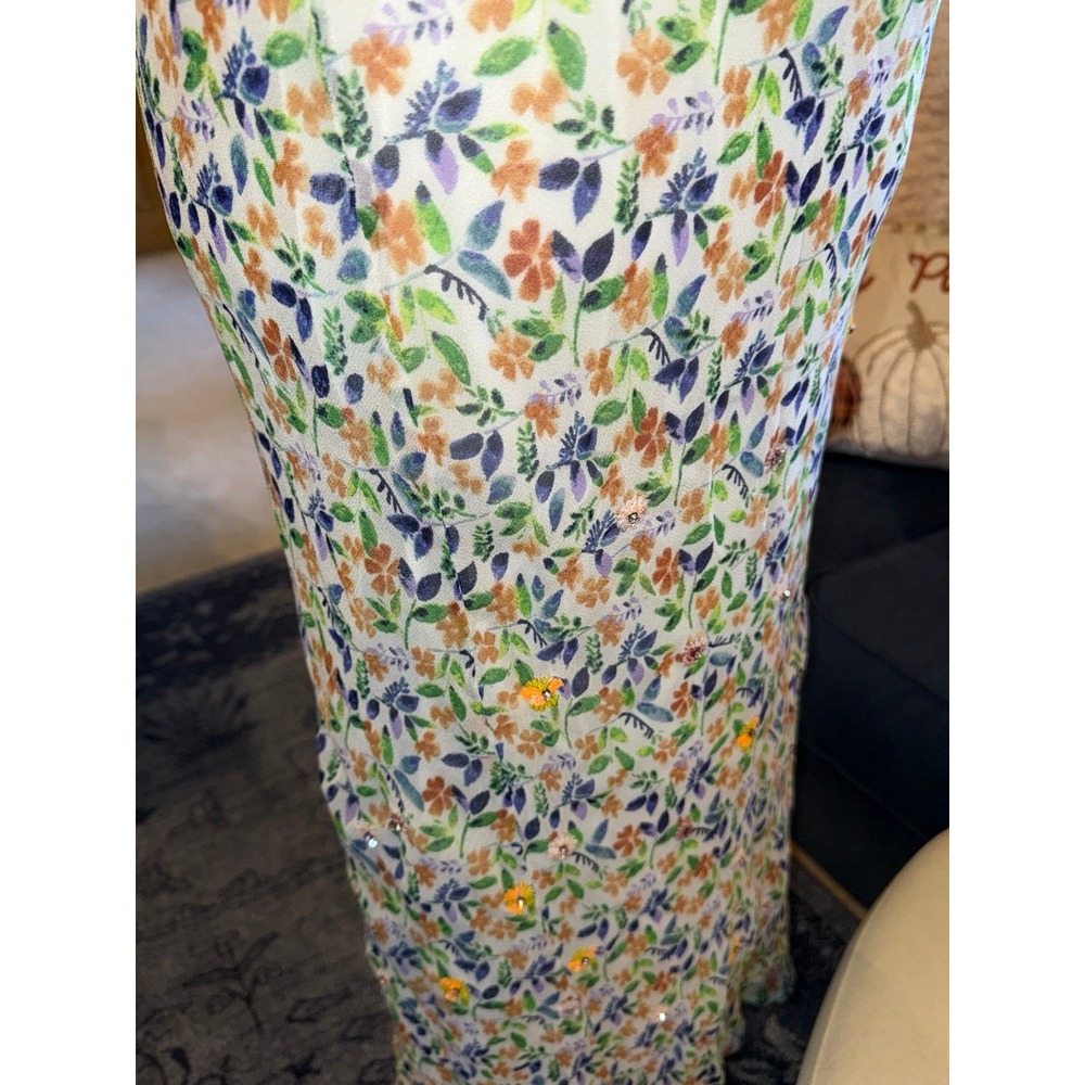Anthropologie Maeve Floral Rhinestonee Midi Skirt – Size MEDIUM - Picture 12 of 12